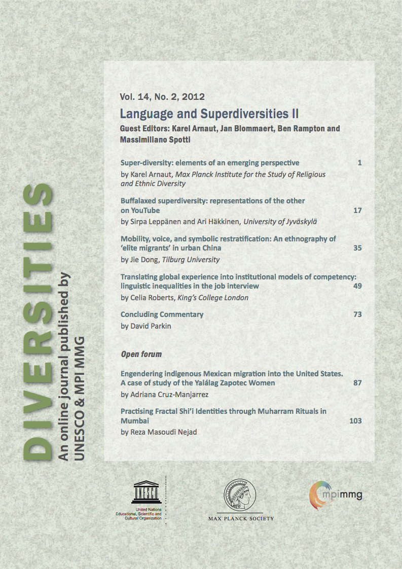 Diversities vol.14, No.2 - Language and Superdiversities II
