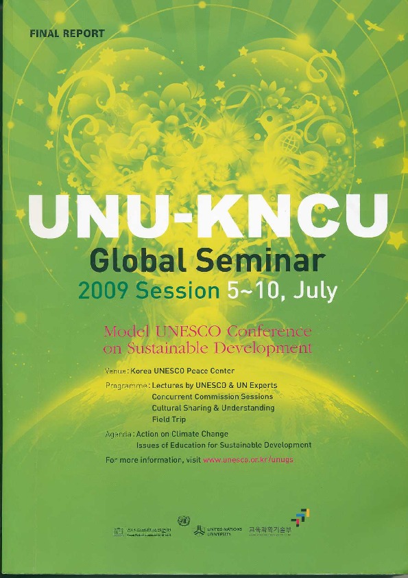 UNU-KNCU Global Seminar 2009 Session Sustainable Development Final Report