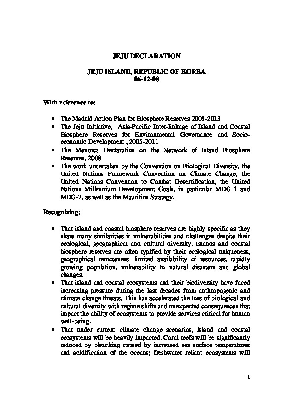 제주 선언(Jeju Declaration) 영문