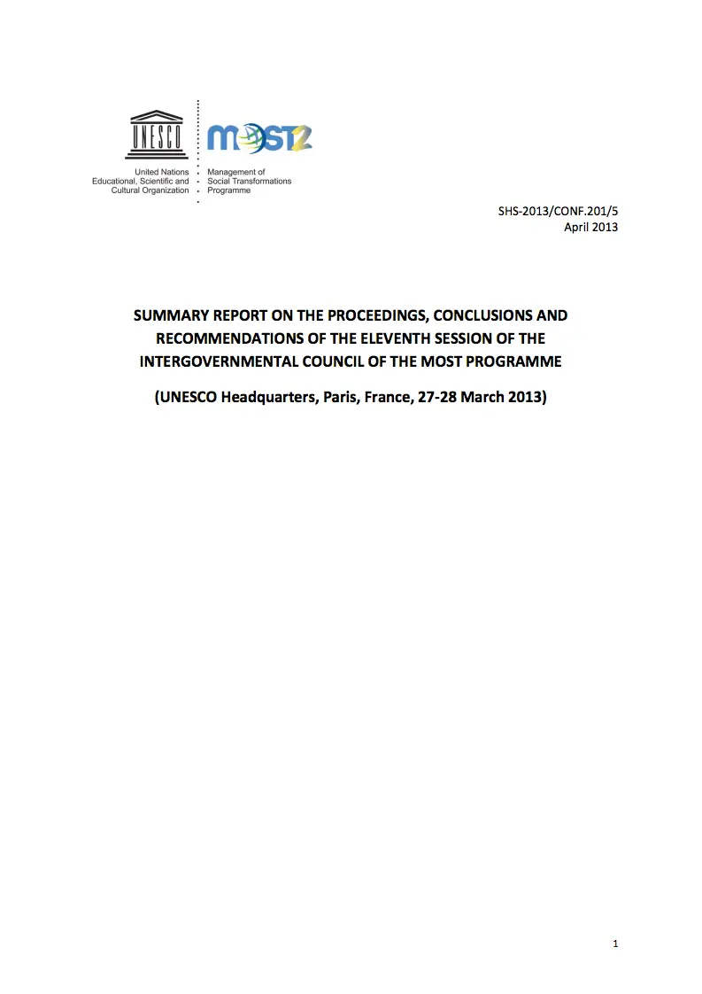 Summary-report-on-the-proceedings-conclusions-and-recommendations-of-the-eleventh-session-of-the-Intergovernmental-Council-of-the-MOST-Programme-
