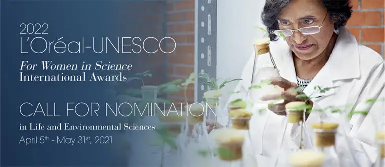 [안내문] 2022 L'OREAL-UNESCO FOR WOMEN IN SCIENCE INTERNATIONAL AWARDS - CALL FOR NOMINATION